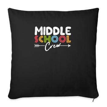 Middle School Crew Retro Funny Teacher Student - Sofa pillowcase 17,3'' x 17,3'' (45 x 45 cm) - black - Front