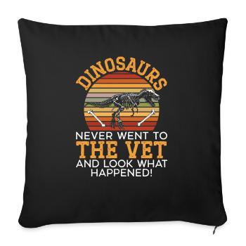 Les dinosaures ne sont jamais allés chez le vétérinaire vétérinaire - Housse de coussin décorative 45 x 45 cm - noir - Devant