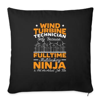 Énergie éolienne renouvelable Windtech Windmill Enthusiast - Housse de coussin décorative 45 x 45 cm - noir - Devant
