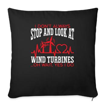 Énergie éolienne renouvelable Windtech Windmill Enthusiast - Housse de coussin décorative 45 x 45 cm - noir - Devant