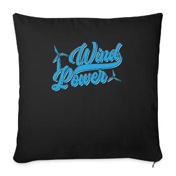 Énergie éolienne renouvelable Windtech Windmill Enthusiast - Housse de coussin décorative 45 x 45 cm - noir - Devant