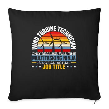 Énergie éolienne renouvelable Windtech Windmill Enthusiast - Housse de coussin décorative 45 x 45 cm - noir - Devant