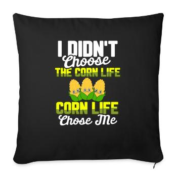 culture du maïs cultures agriculture - Housse de coussin décorative 45 x 45 cm - noir - Devant