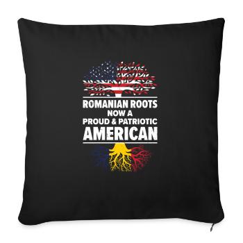 Born Romanian Romania American USA Citizenship - Sofa pillowcase 17,3'' x 17,3'' (45 x 45 cm) - black - Front