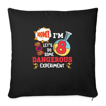 Science Theme Birthday Party Age 8 Scientist Boys - Sofa pillowcase 17,3'' x 17,3'' (45 x 45 cm) - black - Front