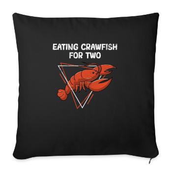Funny Eating Crawfish for Two Cajun Crawfish Boil - Sofa pillowcase 17,3'' x 17,3'' (45 x 45 cm) - black - Front