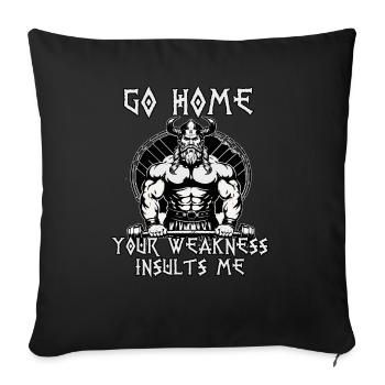 Viking Fitness Motif Northman Warrior Vikings - Housse de coussin décorative 45 x 45 cm - noir - Devant