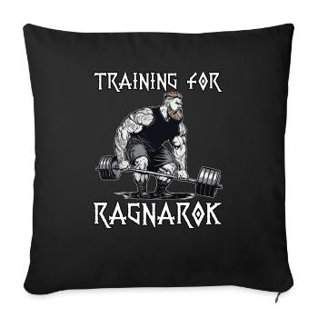 Motif viking provocateur Mythologie nordique - Housse de coussin décorative 45 x 45 cm - noir - Devant