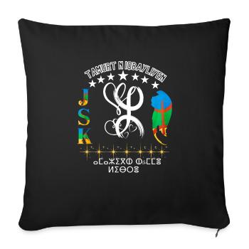 amazighe graffiti Le Printemps berbère kabyle - Housse de coussin décorative 45 x 45 cm - noir - Devant
