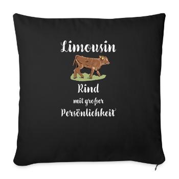 Limousin Rind I Frankreich Rinderzucht für - Sofakissenbezug 45 x 45 cm - Schwarz - Vorne