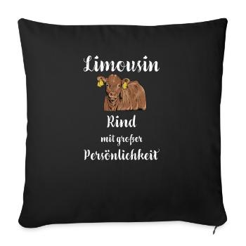 Limousin Rind I Frankreich Rinderzucht für - Sofakissenbezug 45 x 45 cm - Schwarz - Vorne