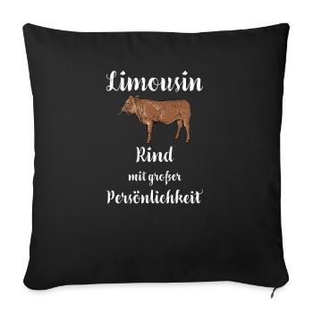 Limousin Rind I Frankreich Rinderzucht für - Sofakissenbezug 45 x 45 cm - Schwarz - Vorne