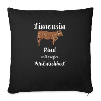 Limousin Rind I Frankreich Rinderzucht für - Sofakissenbezug 45 x 45 cm - Schwarz - Vorne