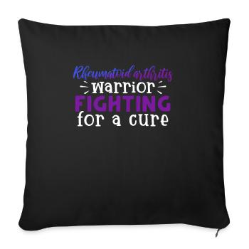 Un guerrier atteint de polyarthrite rhumatoïde se bat pour - Housse de coussin décorative 45 x 45 cm - noir - Devant