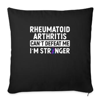 Rheumatoide Arthritis Kann Mich Nicht Besiegen, - Sofakissenbezug 45 x 45 cm - Schwarz - Vorne