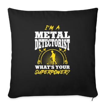 Détecteur de métaux Détection de métaux Chasse au trésor - Housse de coussin décorative 45 x 45 cm - noir - Devant
