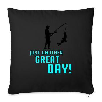 Pêcher un autre grand jour 002 - Housse de coussin décorative 45 x 45 cm - noir - Devant