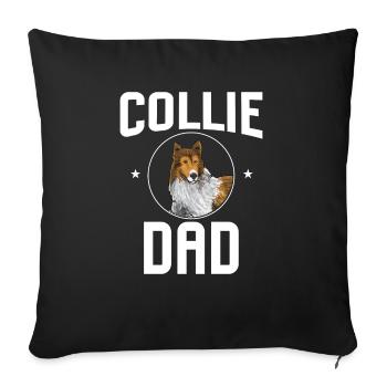 Longhair Collie Rough Collie Dog - Sofa pillowcase 17,3'' x 17,3'' (45 x 45 cm) - black - Front
