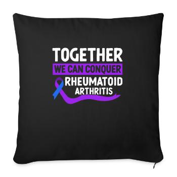 Ensemble, nous pouvons traiter la polyarthrite rhumatoïde - Housse de coussin décorative 45 x 45 cm - noir - Devant