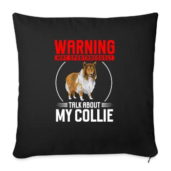 Collie à poil long Collie rugueux Chien - Housse de coussin décorative 45 x 45 cm - noir - Devant