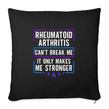 Rheumatoide Arthritis Kann Mich Nicht Brechen, - Sofakissenbezug 45 x 45 cm - Schwarz - Vorne