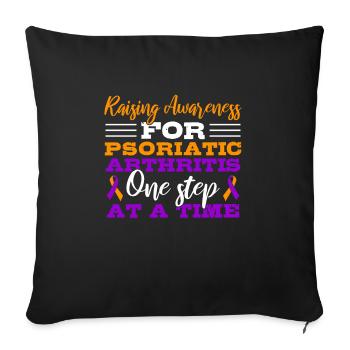 Sensibilisation au rhumatisme psoriasique - A - Housse de coussin décorative 45 x 45 cm - noir - Devant