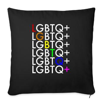 LGBTQ+ - Housse de coussin décorative 45 x 45 cm - noir - Devant