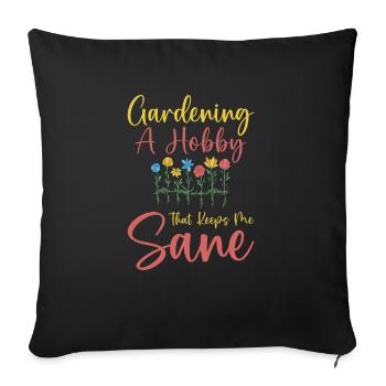 Gardening Botany Florist Planting Hobby Gardener - Sofa pillowcase 17,3'' x 17,3'' (45 x 45 cm) - black - Front