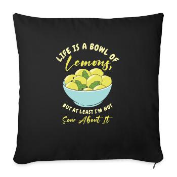 Limonade citron agrumes - Housse de coussin décorative 45 x 45 cm - noir - Devant