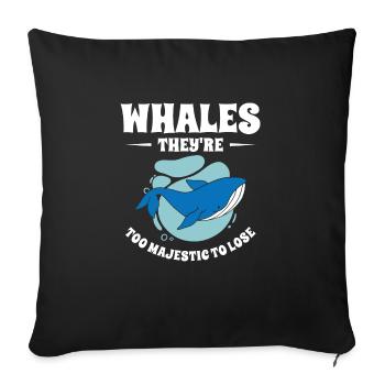 Journée mondiale de la conservation : Animaux marins de rorquals bleus - Housse de coussin décorative 45 x 45 cm - noir - Devant