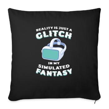Simulation Fantasy Reality Science Fiction - Sofa pillowcase 17,3'' x 17,3'' (45 x 45 cm) - black - Front