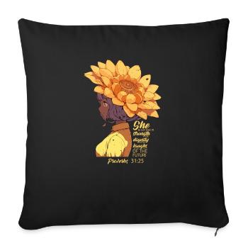 Christian Bible Verse Sunflower Religious Humor - Sofa pillowcase 17,3'' x 17,3'' (45 x 45 cm) - black - Front