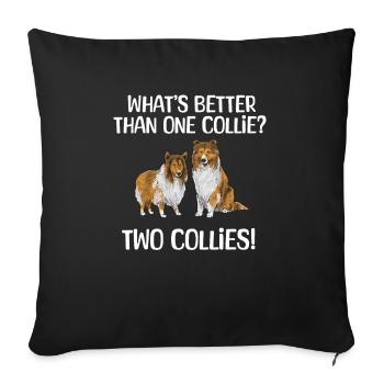 Collie à poil long Collie rugueux Chien - Housse de coussin décorative 45 x 45 cm - noir - Devant