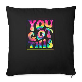 Vous avez ce tee-shirt de test de teinture de cravate Groovy pour - Housse de coussin décorative 45 x 45 cm - noir - Devant
