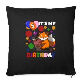5e anniversaire Fox - Housse de coussin décorative 45 x 45 cm - noir - Devant