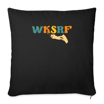WKSRF Wakesurf Wake Surf Surfing Retro Boat Surfing - Sofa pillowcase 17,3'' x 17,3'' (45 x 45 cm) - black - Front