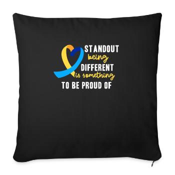 Journée mondiale du syndrome de Down : des énigmes pour - Housse de coussin décorative 45 x 45 cm - noir - Devant