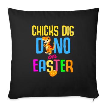 Easter T-rex Dinosaur Rabbit Easter Holiday - Sofa pillowcase 17,3'' x 17,3'' (45 x 45 cm) - black - Front