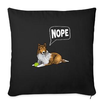 Long-haired Collie Rough Collie Dog - Sofa pillowcase 17,3'' x 17,3'' (45 x 45 cm) - black - Front