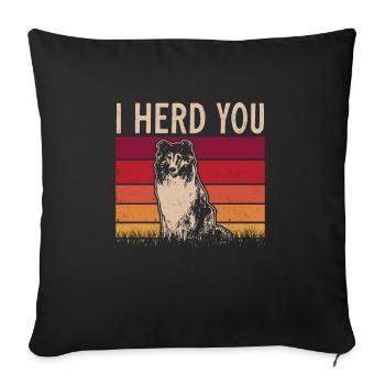 Collie à poil long Collie rugueux Chien - Housse de coussin décorative 45 x 45 cm - noir - Devant