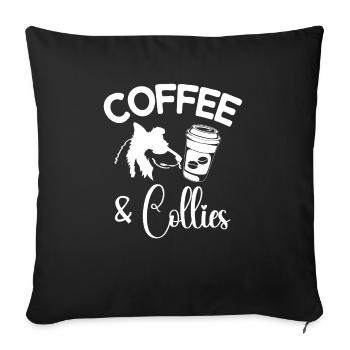 Long-haired Collie Rough Collie Dog - Sofa pillowcase 17,3'' x 17,3'' (45 x 45 cm) - black - Front
