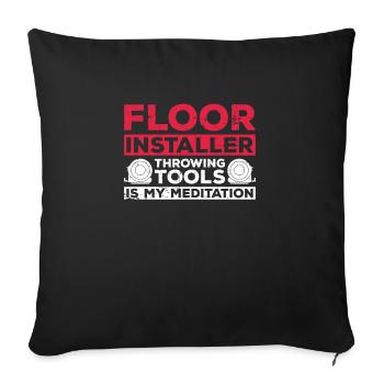 Design Für Bodenleger Für Fliesenleger - Sofa pillowcase 17,3'' x 17,3'' (45 x 45 cm) - black - Front