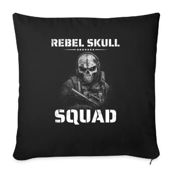 Rebel Skull Squad Soldat Forces spéciales Militaire - Housse de coussin décorative 45 x 45 cm - noir - Devant