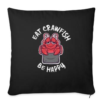 Eat Crawfish Drink Beer Kawaii Crawfish Boil - Sofa pillowcase 17,3'' x 17,3'' (45 x 45 cm) - black - Front
