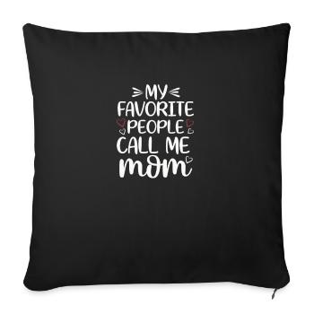 Meilleure maman drôle fête des mères femme maman - Housse de coussin décorative 45 x 45 cm - noir - Devant