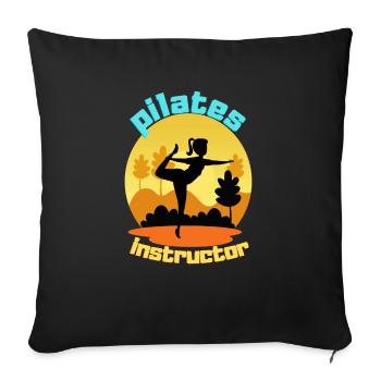 Instructeur de Pilates - Housse de coussin décorative 45 x 45 cm - noir - Devant