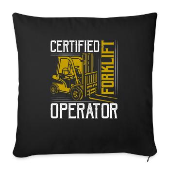 Certified Forklift Operator Warehouse Lifting - Sofa pillowcase 17,3'' x 17,3'' (45 x 45 cm) - black - Front