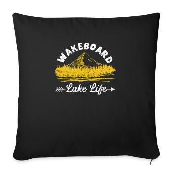 Lake Life Wakeboard Drôle d’amateurs de wakeboard - Housse de coussin décorative 45 x 45 cm - noir - Devant