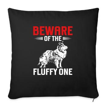 Longhair Collie Rough Collie Dog - Sofa pillowcase 17,3'' x 17,3'' (45 x 45 cm) - black - Front
