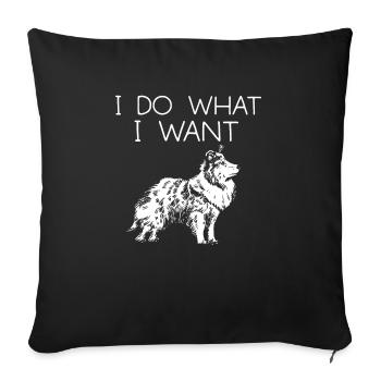 Longhair Collie Rough Collie Dog - Sofa pillowcase 17,3'' x 17,3'' (45 x 45 cm) - black - Front